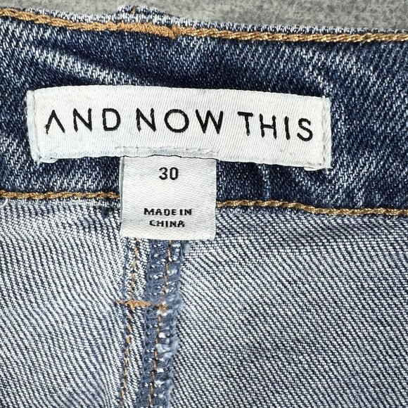 NWT And Now This Womens US 10 Utility Denim Jeans High Rise Straight Leg Skater - Picture 8 of 13